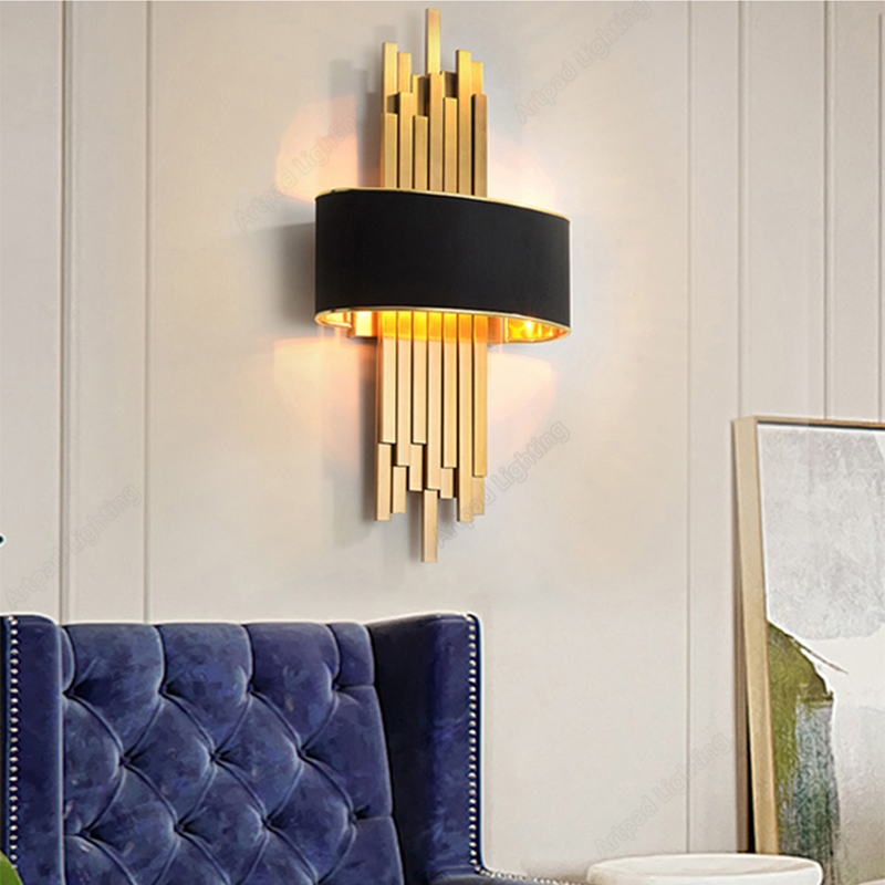 현대 실내 벽 Sconce 골드 금속 조명기구 크리 에이 티브 침대 옆 램프 벽 램프 Led 조명 홈 장식 거실